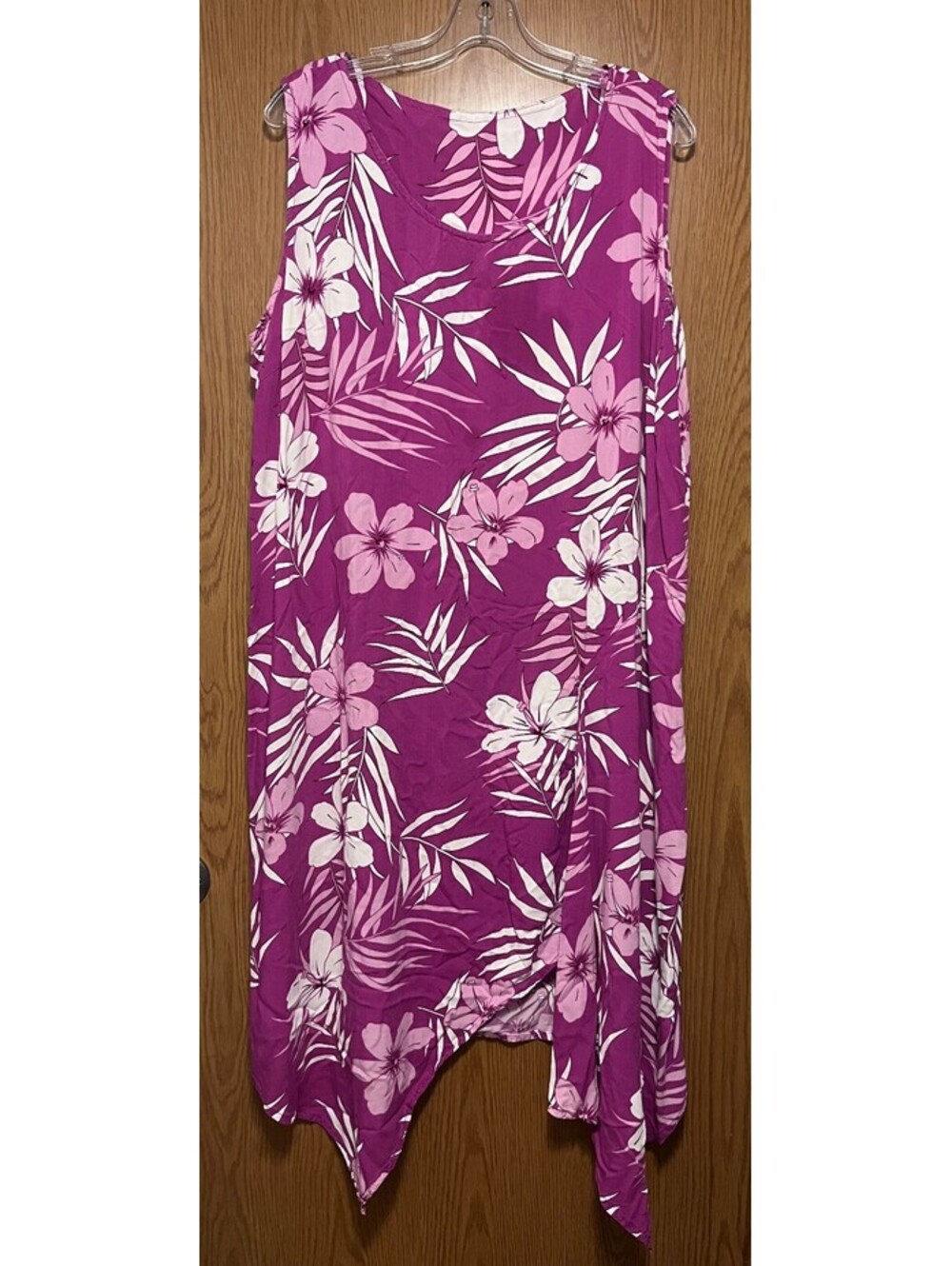 Tiki Palm XL Purple Floral Sleeveless Dress - Tropical Vibes!
